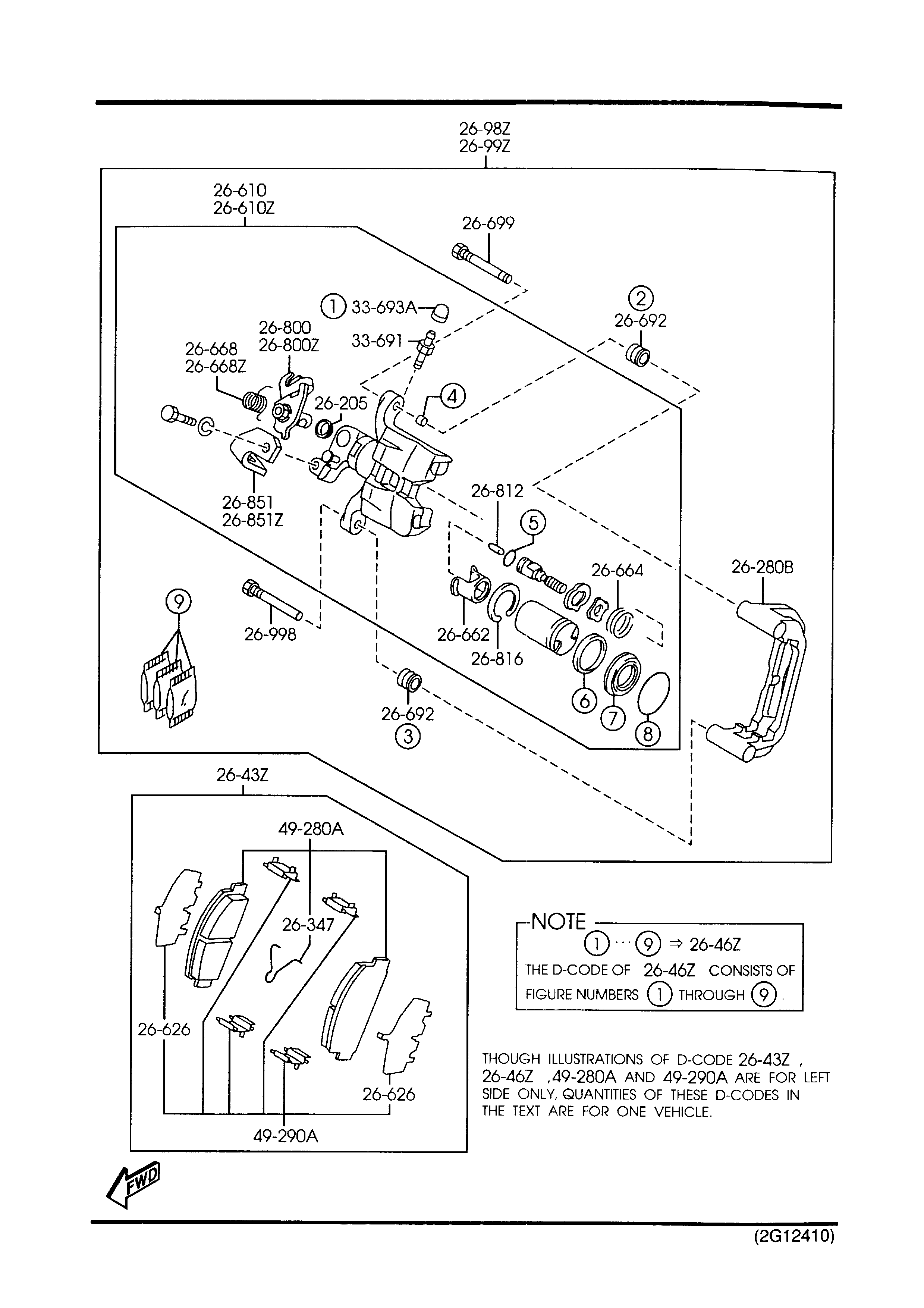 MAZDA GKYA-26-48Z - Тормозные колодки, дисковые, комплект parts5.com