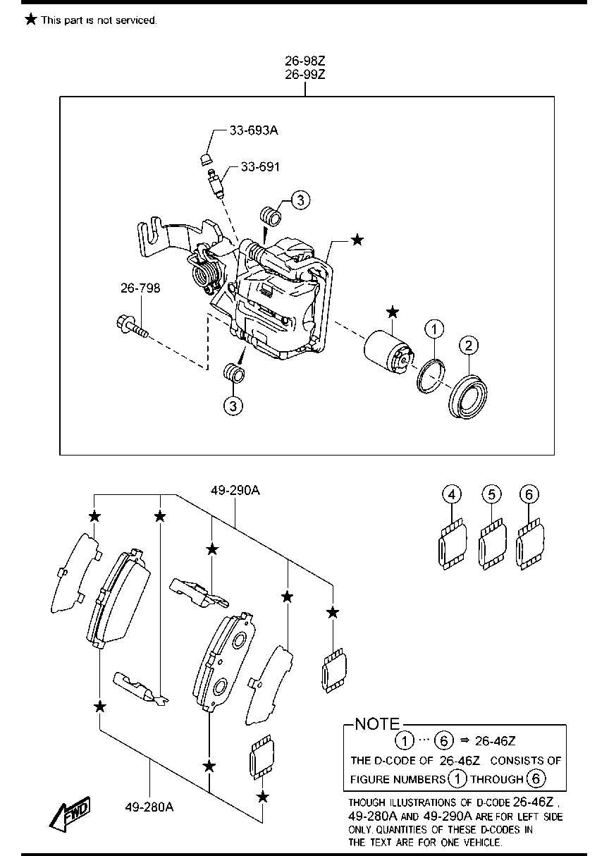 MAZDA N2Y3-26-48ZA - Тормозные колодки, дисковые, комплект parts5.com