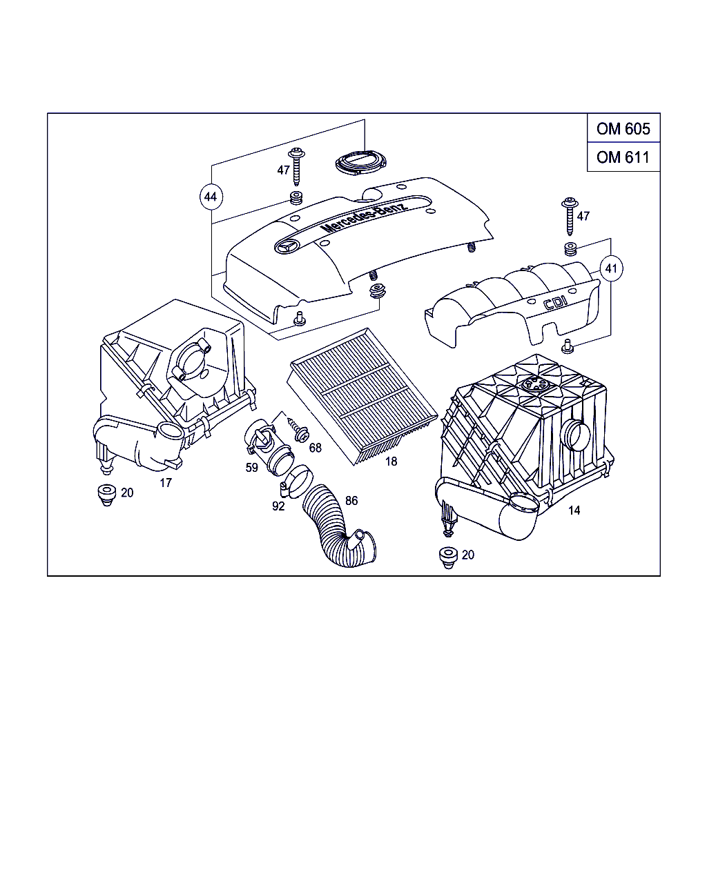 Mercedes-Benz A 604 094 13 04 - Воздушный фильтр parts5.com