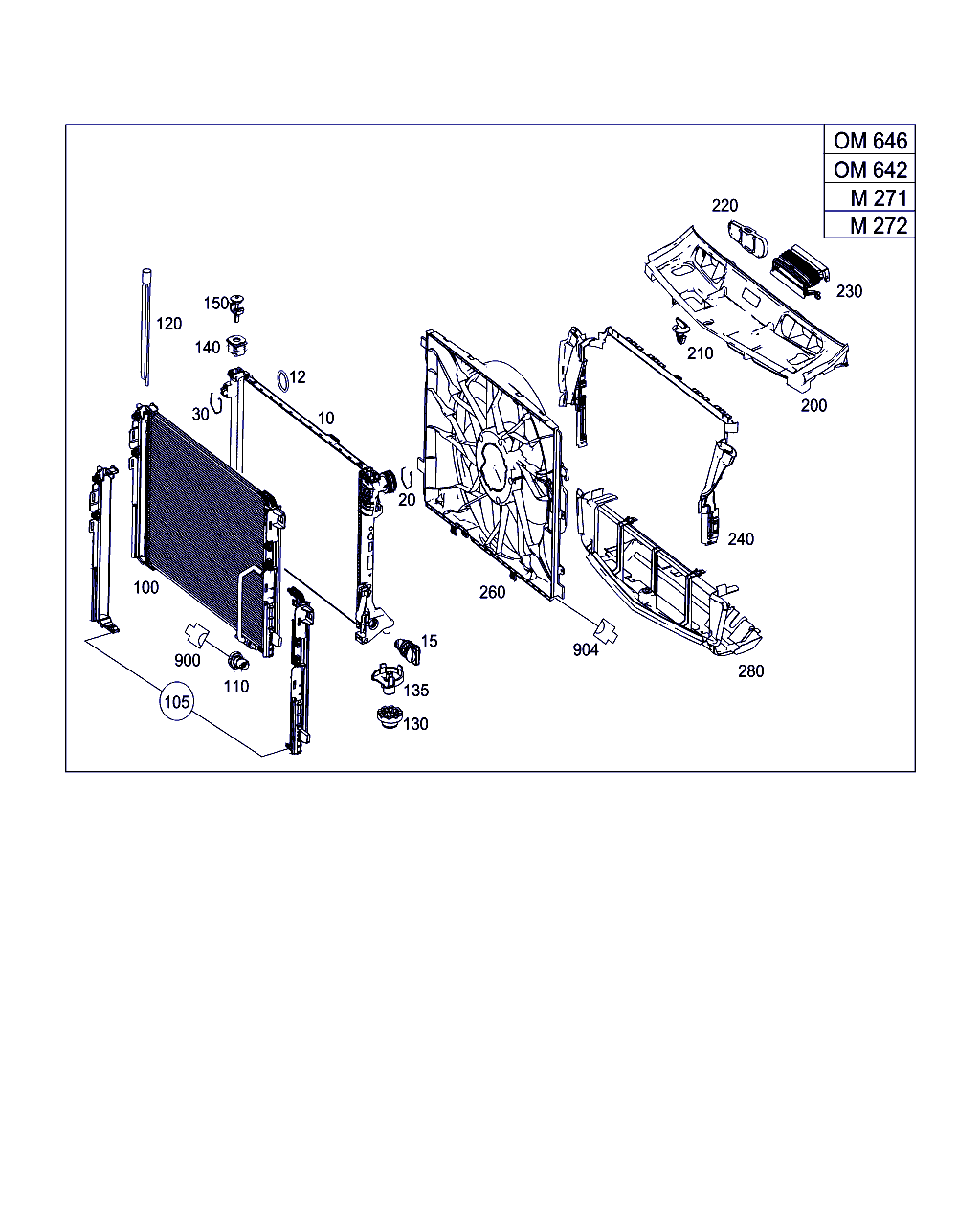 Mercedes-Benz A 203 504 00 12 - Держатель радиатора parts5.com