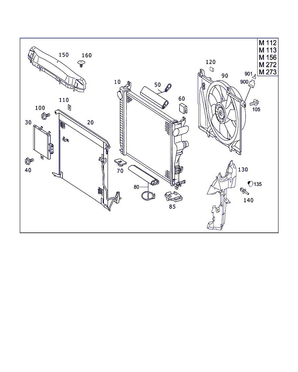 Mercedes-Benz A 220 504 01 12 - Держатель радиатора parts5.com