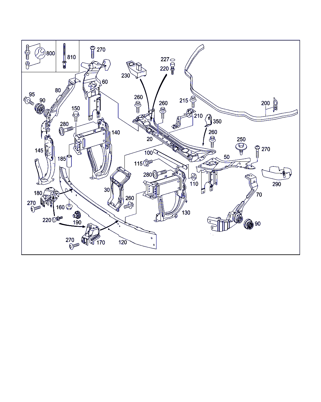 Mercedes-Benz A 211 620 09 16 - Супорт радиатора, передняя планка parts5.com