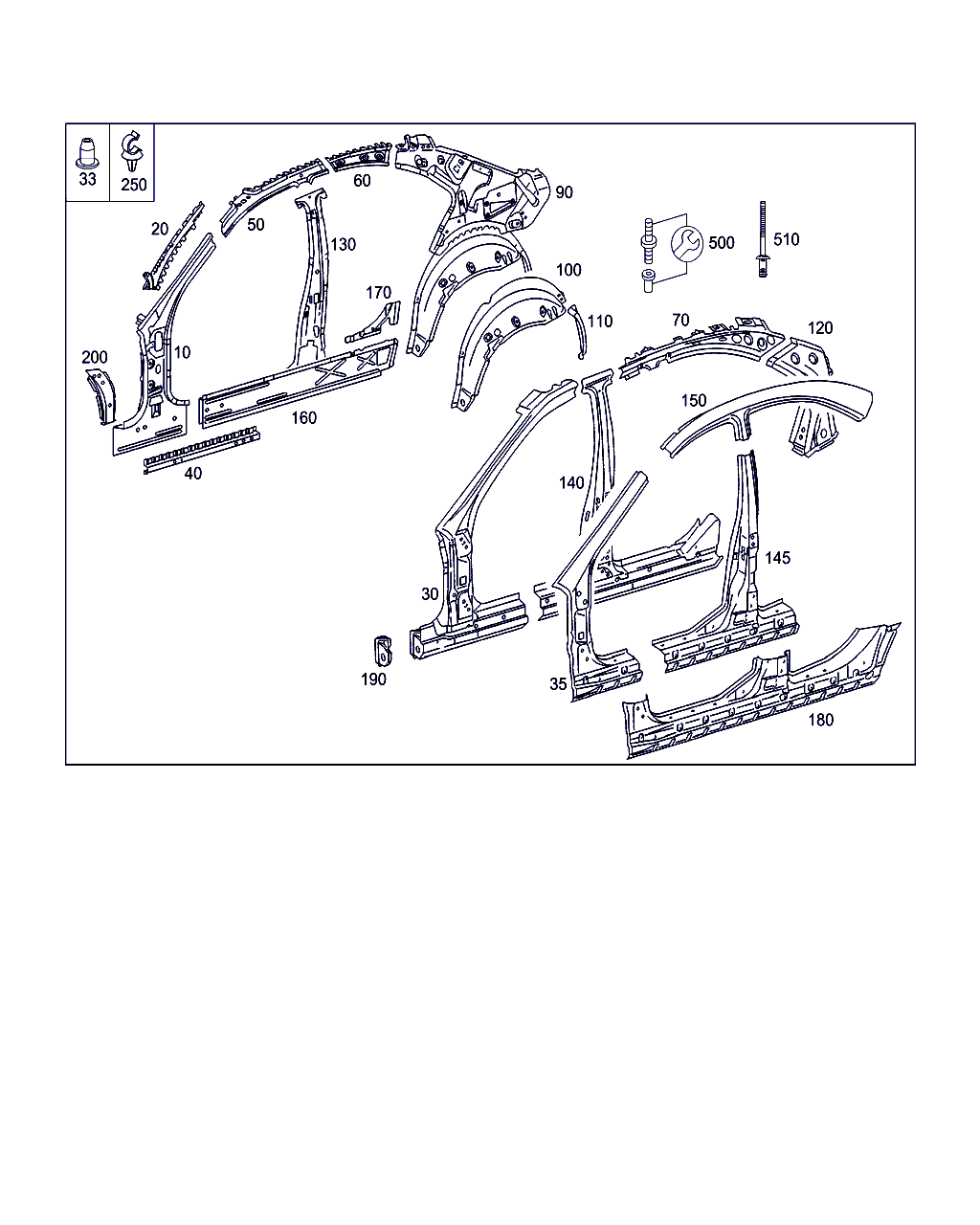 Mercedes-Benz A 203 636 01 21 - Передняя стойка кузова parts5.com