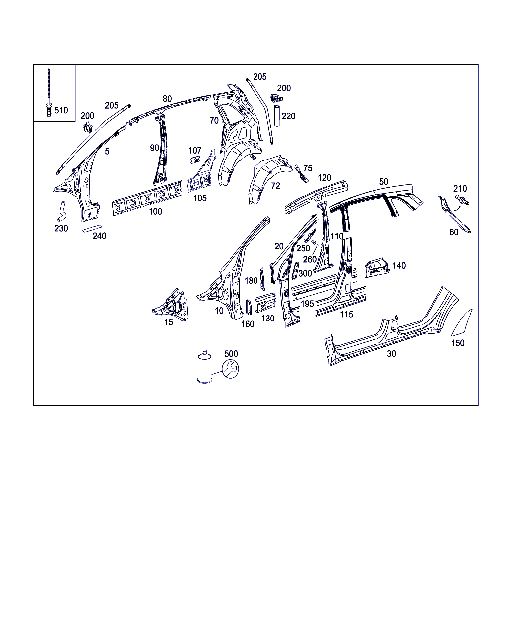 Mercedes-Benz A 169 630 21 10 - Передняя стойка кузова parts5.com