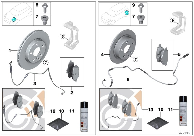 Mini 34356792573 - Сигнализатор, износ тормозных колодок parts5.com