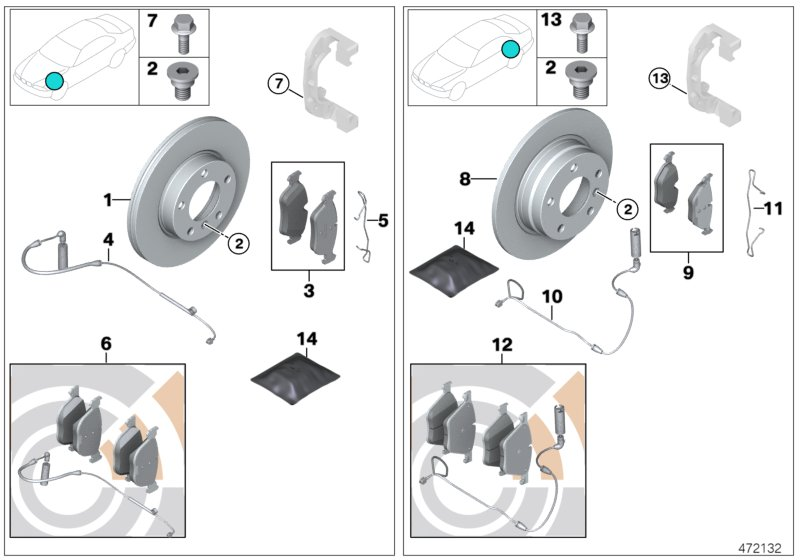 BMW 34112167233 - Тормозные колодки, дисковые, комплект parts5.com