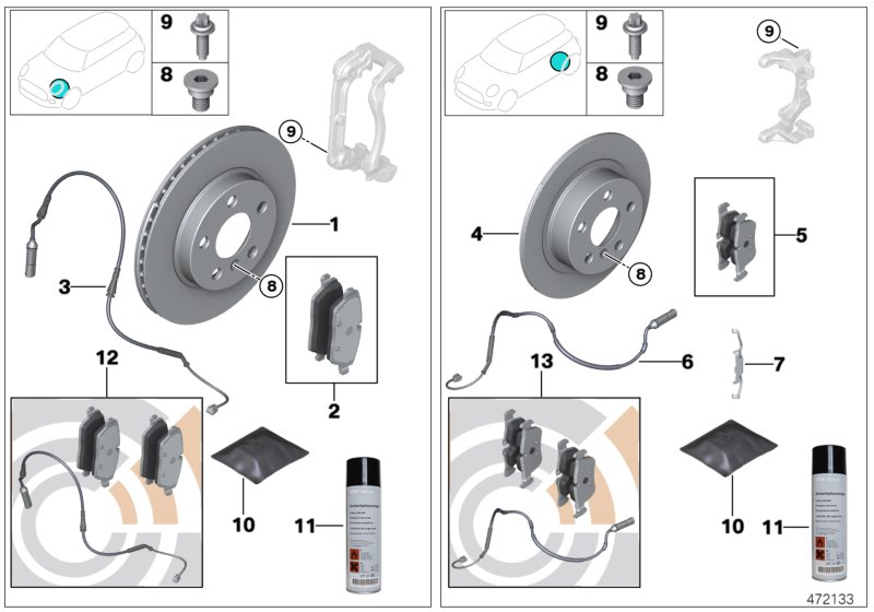 BMW 34212166621 - Тормозные колодки, дисковые, комплект parts5.com