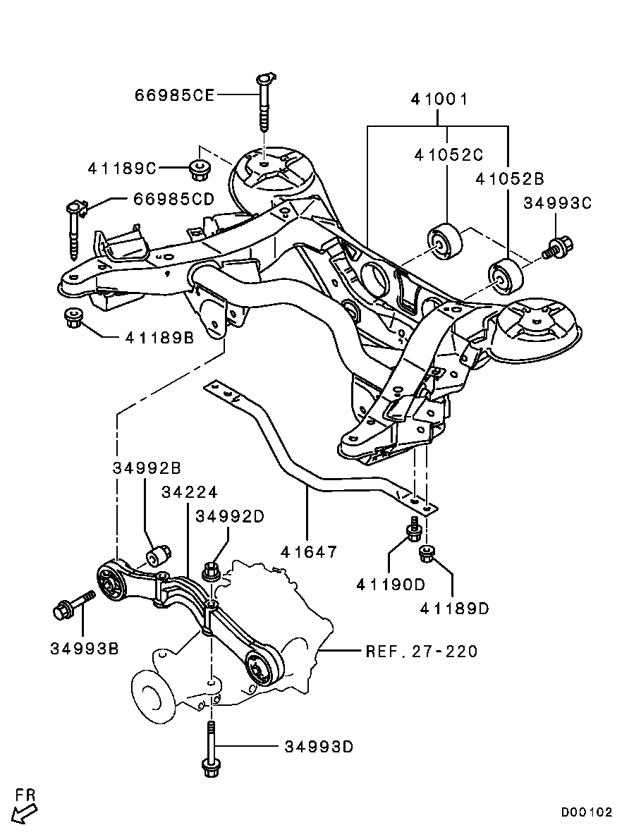 Mitsubishi 3517A027 - Подвеска, раздаточная коробка parts5.com