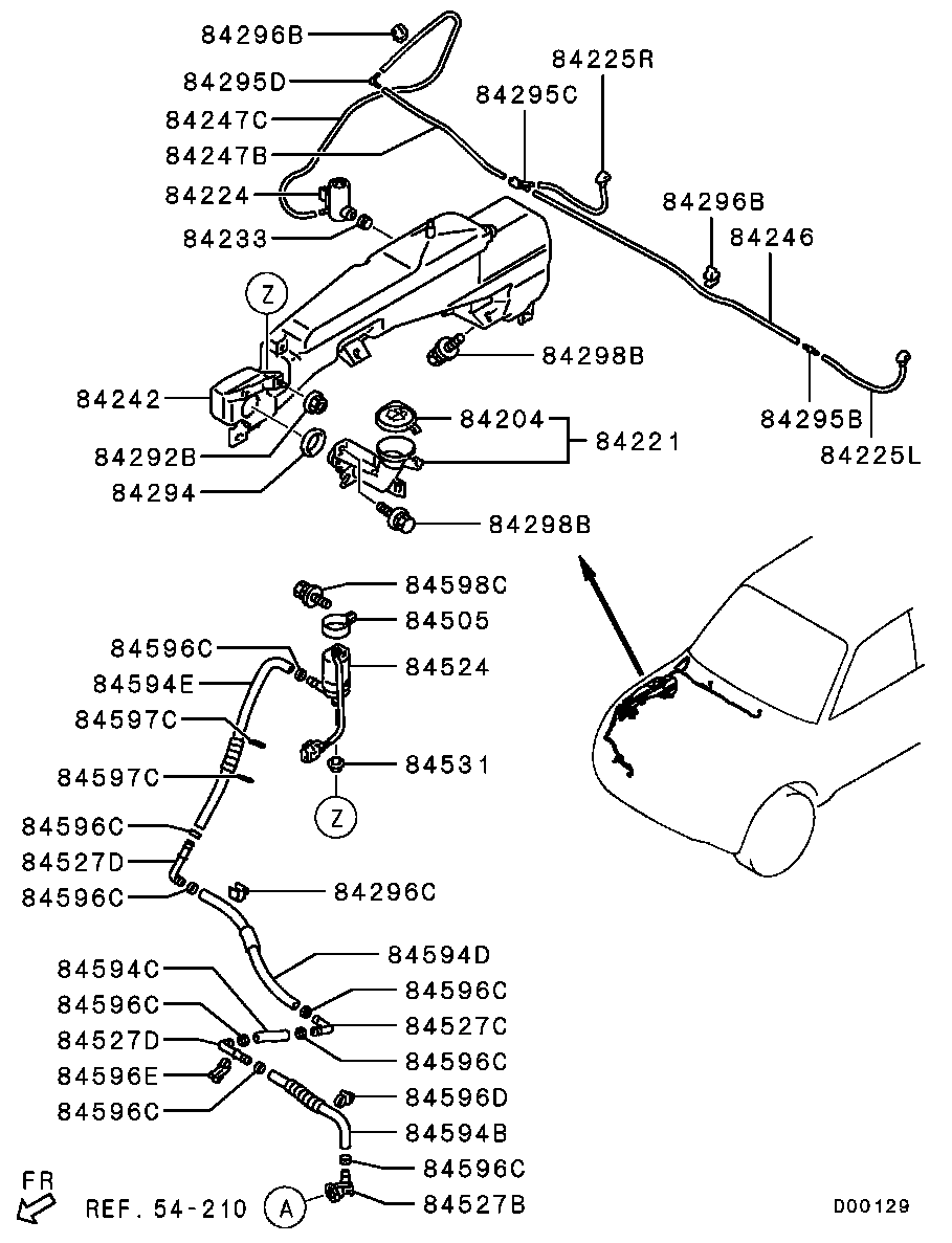 Mitsubishi 8264A096 - Водяной насос, система очистки окон parts5.com