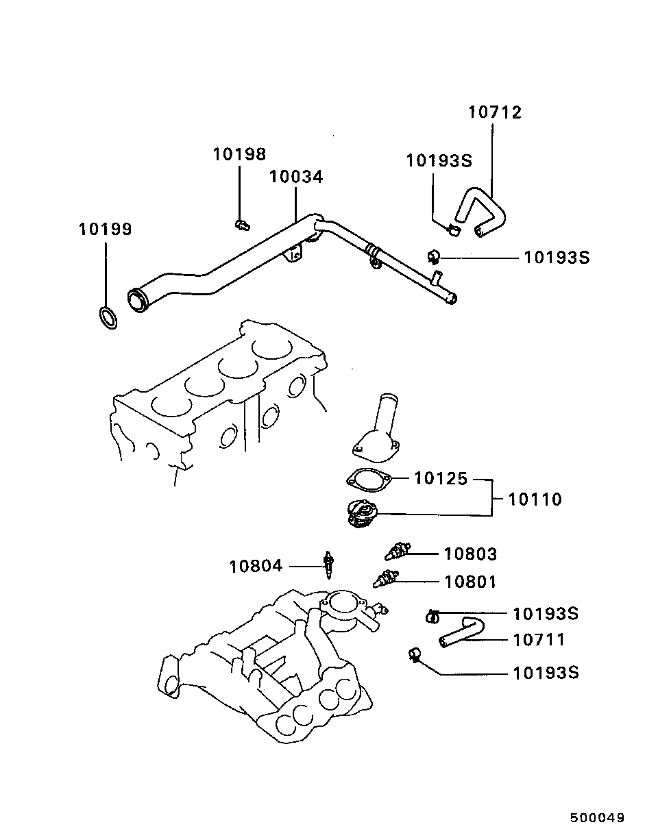 Mitsubishi MD997603 - Термостат, охлаждающая жидкость parts5.com