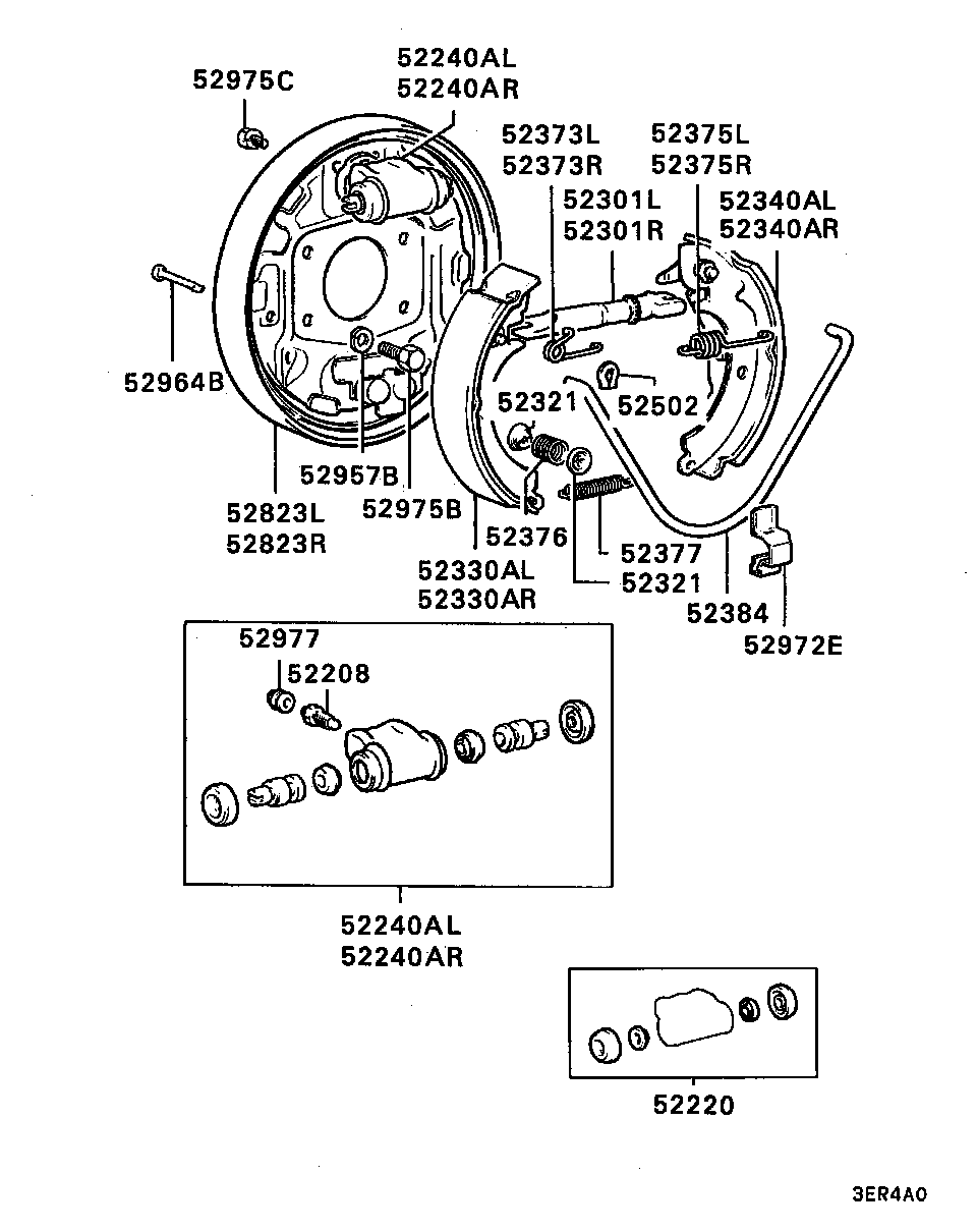 Mitsubishi MB534597 - Комплект тормозных колодок, барабанные parts5.com