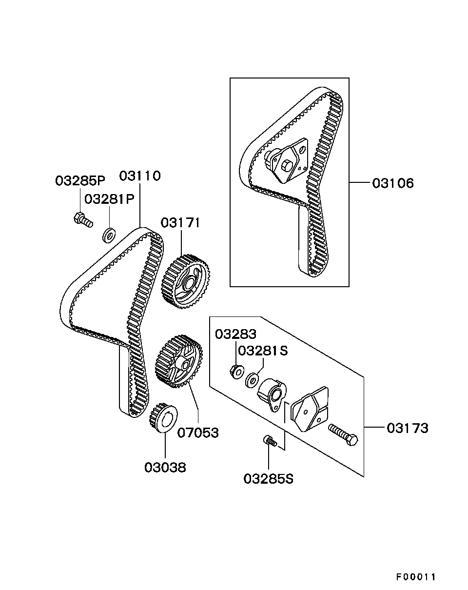 Mitsubishi M883810 - Timing Belt parts5.com