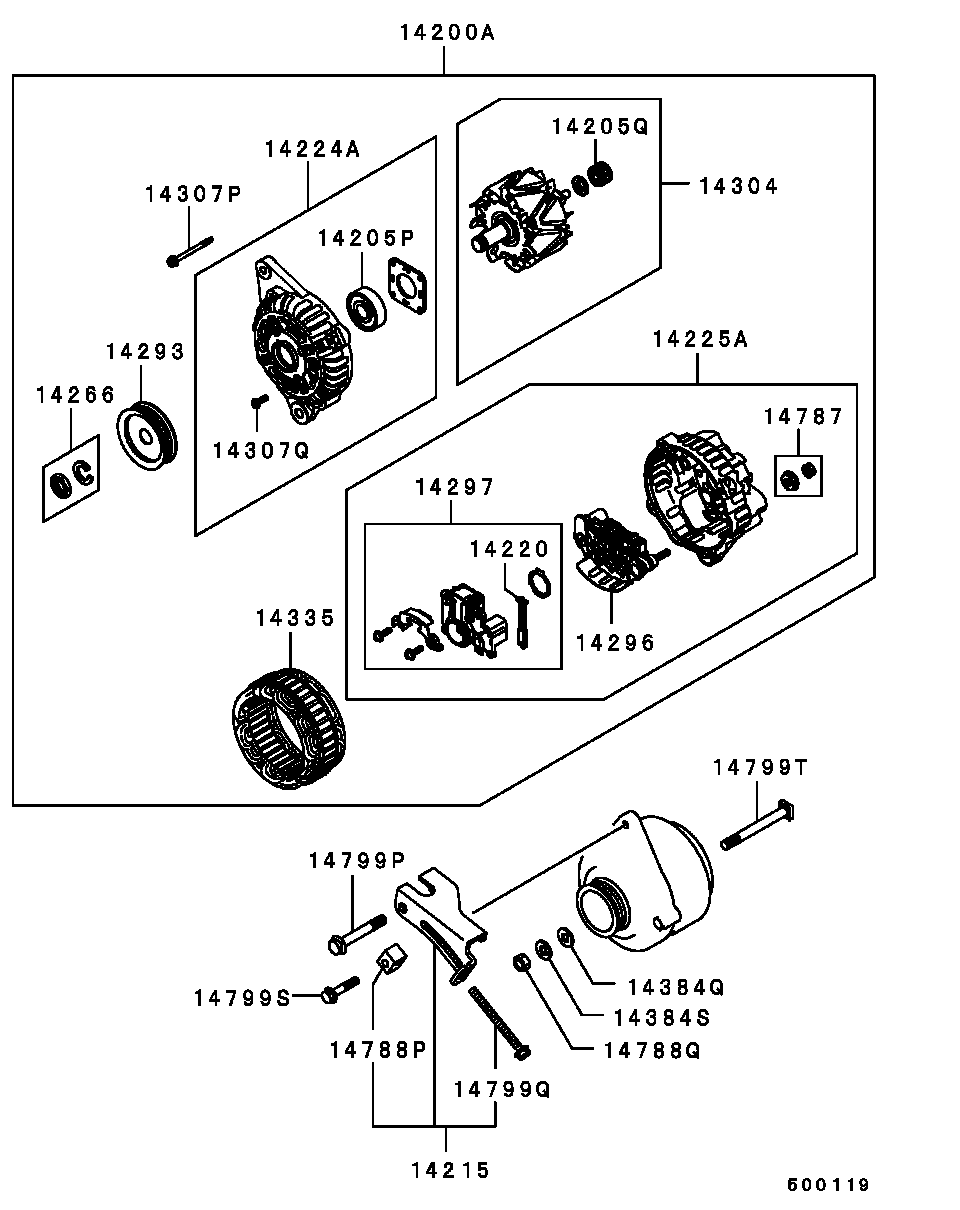 Mitsubishi MD611474 - Подшипник parts5.com