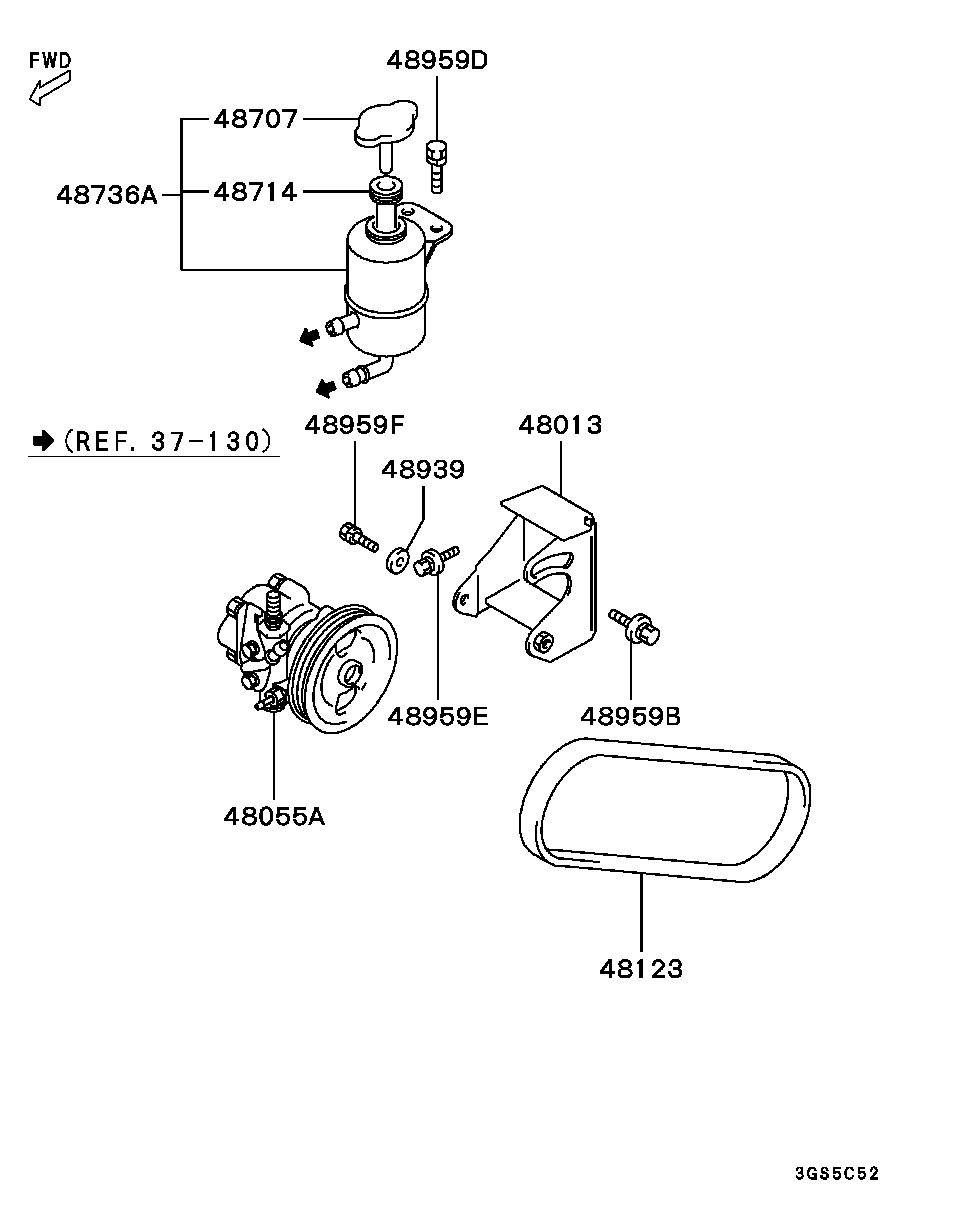 Mitsubishi MD188026 - V-Ribbed Belt parts5.com