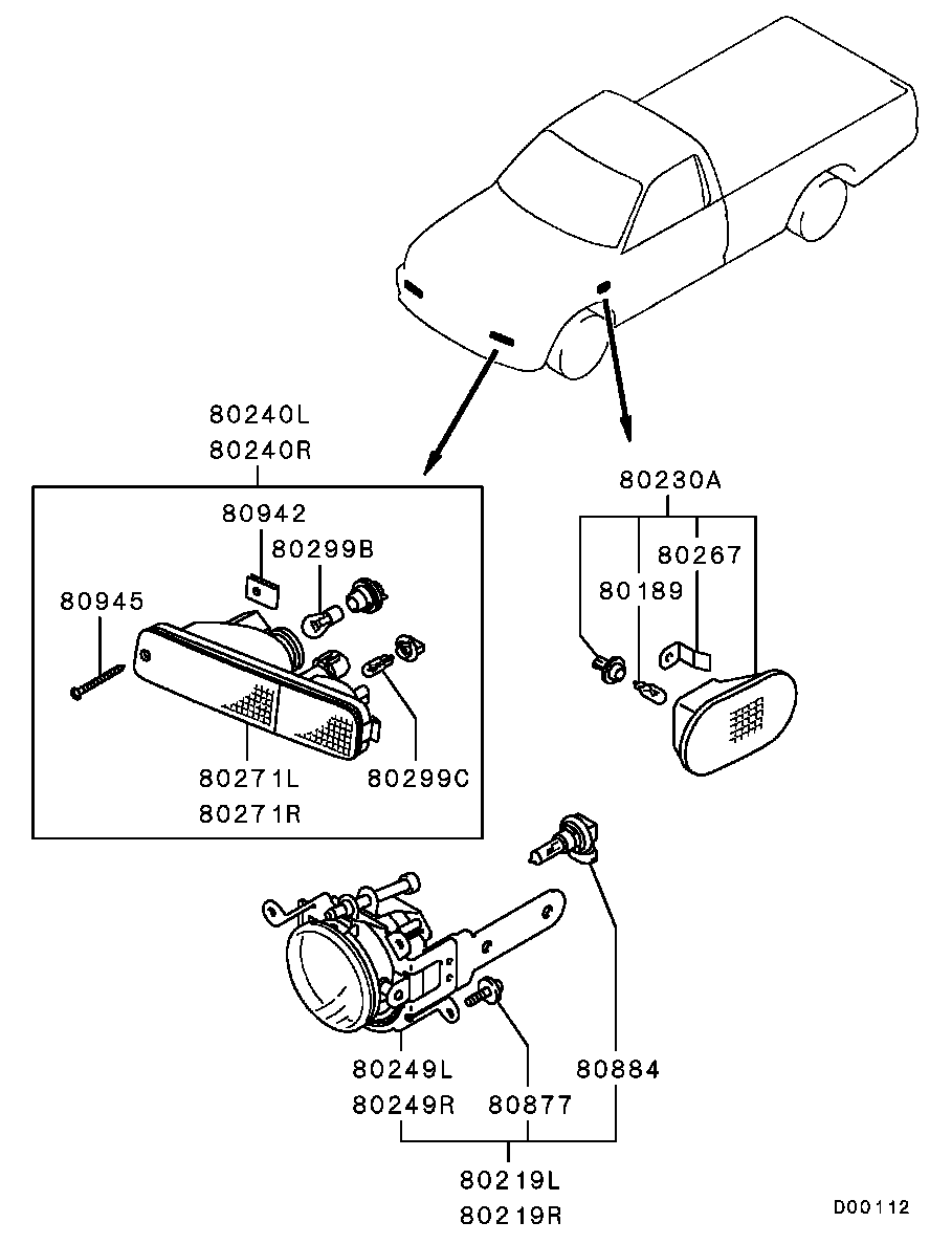 Mitsubishi MS 820077 - Лампа накаливания, освещение щитка приборов parts5.com