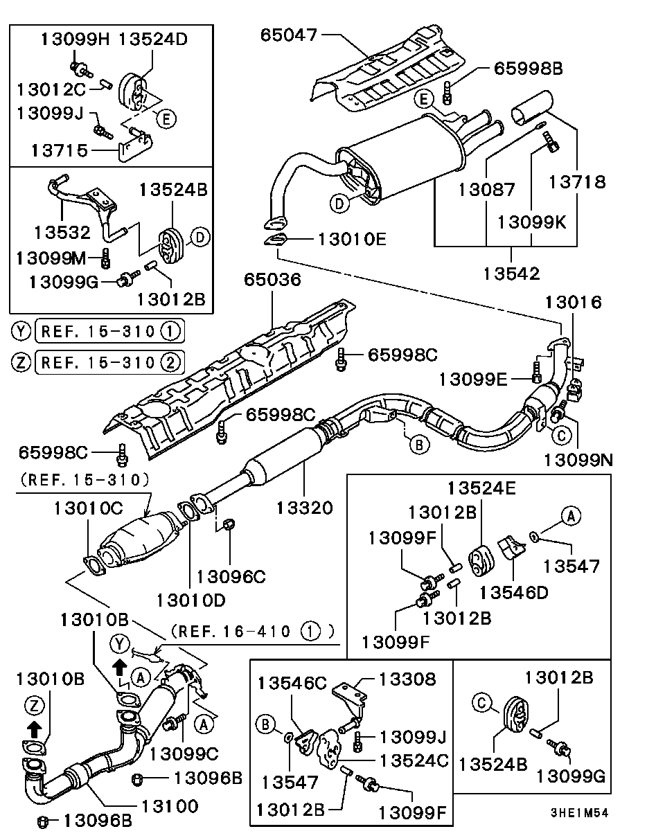 Mitsubishi MB611937 - Распорная втулка, система выпуска ОГ parts5.com