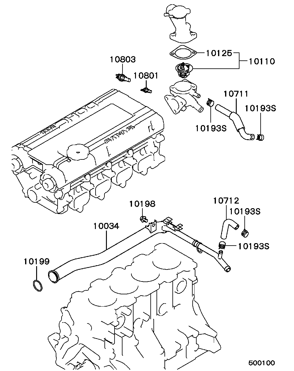 Mitsubishi MD997607 - Термостат, охлаждающая жидкость parts5.com