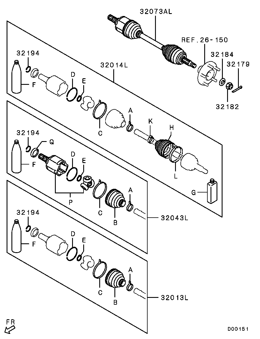 Mitsubishi 3817A193 - Пыльник, приводной вал parts5.com