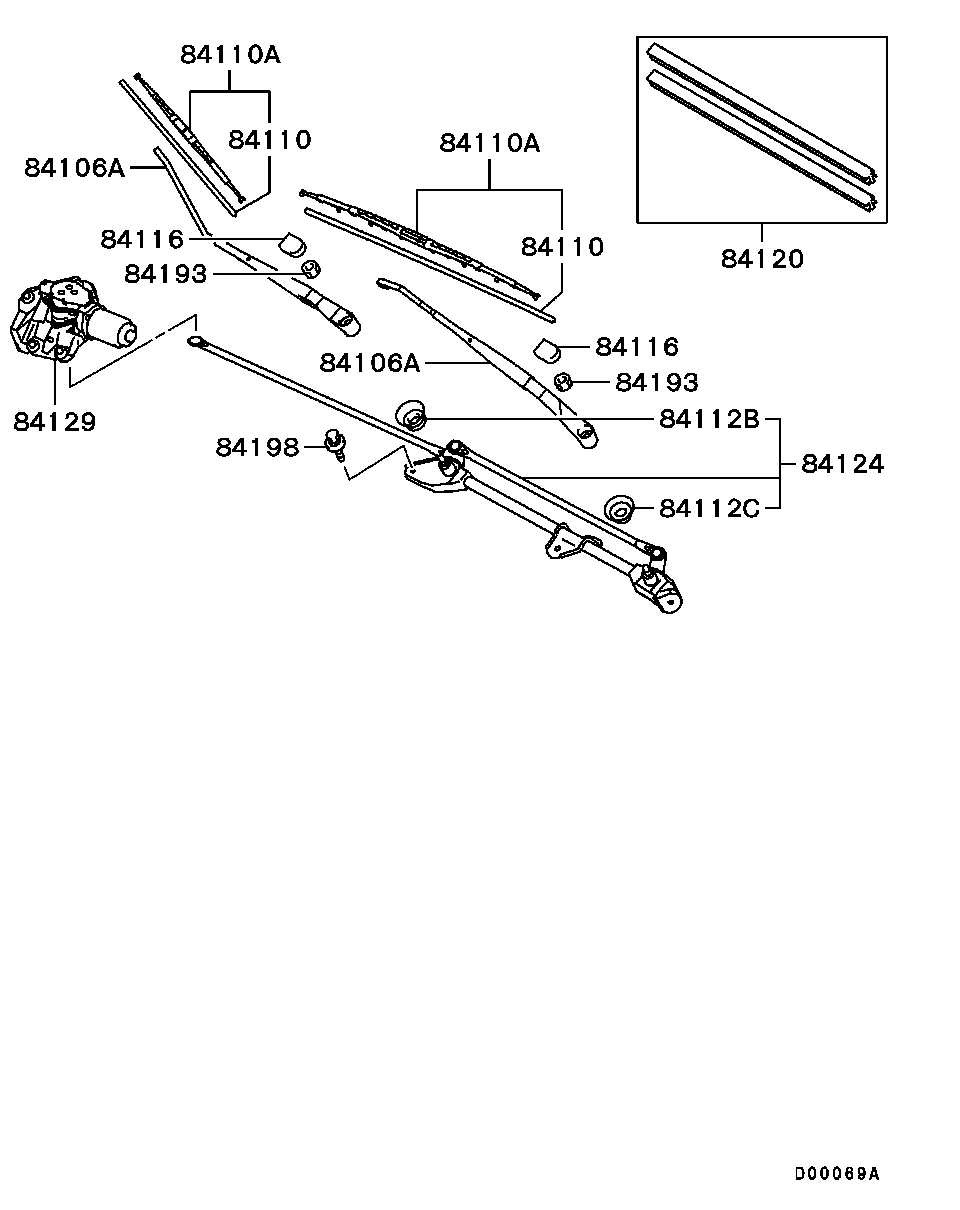 Mitsubishi MR592314 - Щетка стеклоочистителя parts5.com