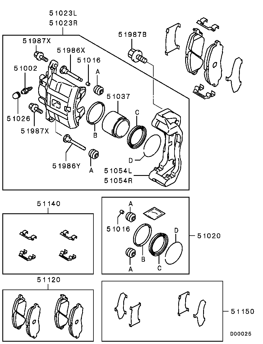 Dodge MN102618 - Тормозные колодки, дисковые, комплект parts5.com