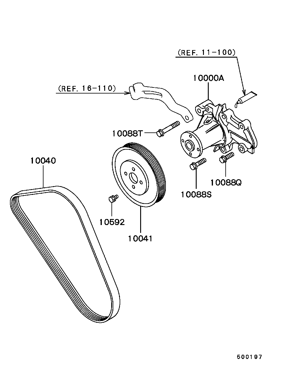 Mitsubishi MN183019 - Поликлиновой ремень parts5.com