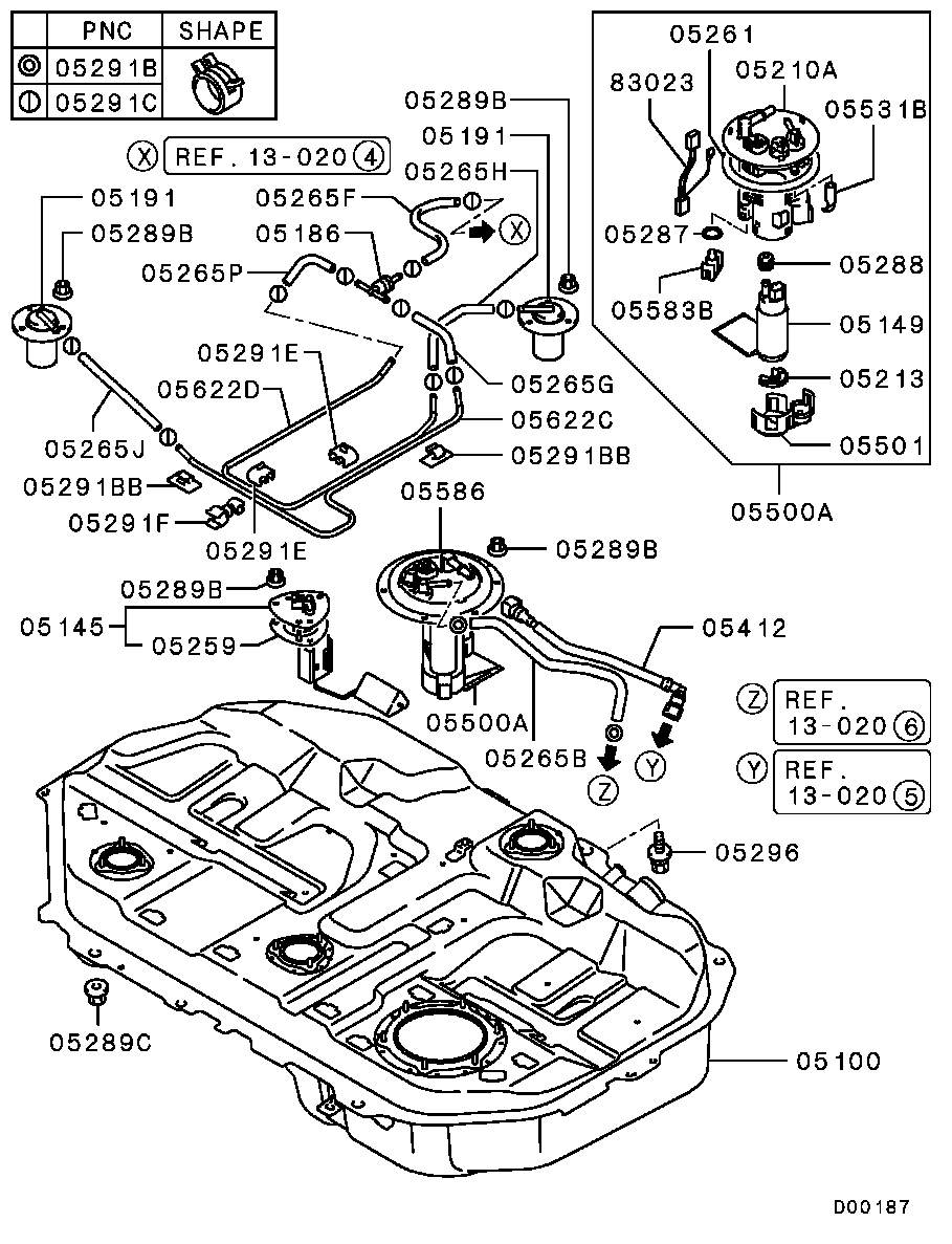 Mitsubishi MR552781 - Топливный фильтр parts5.com