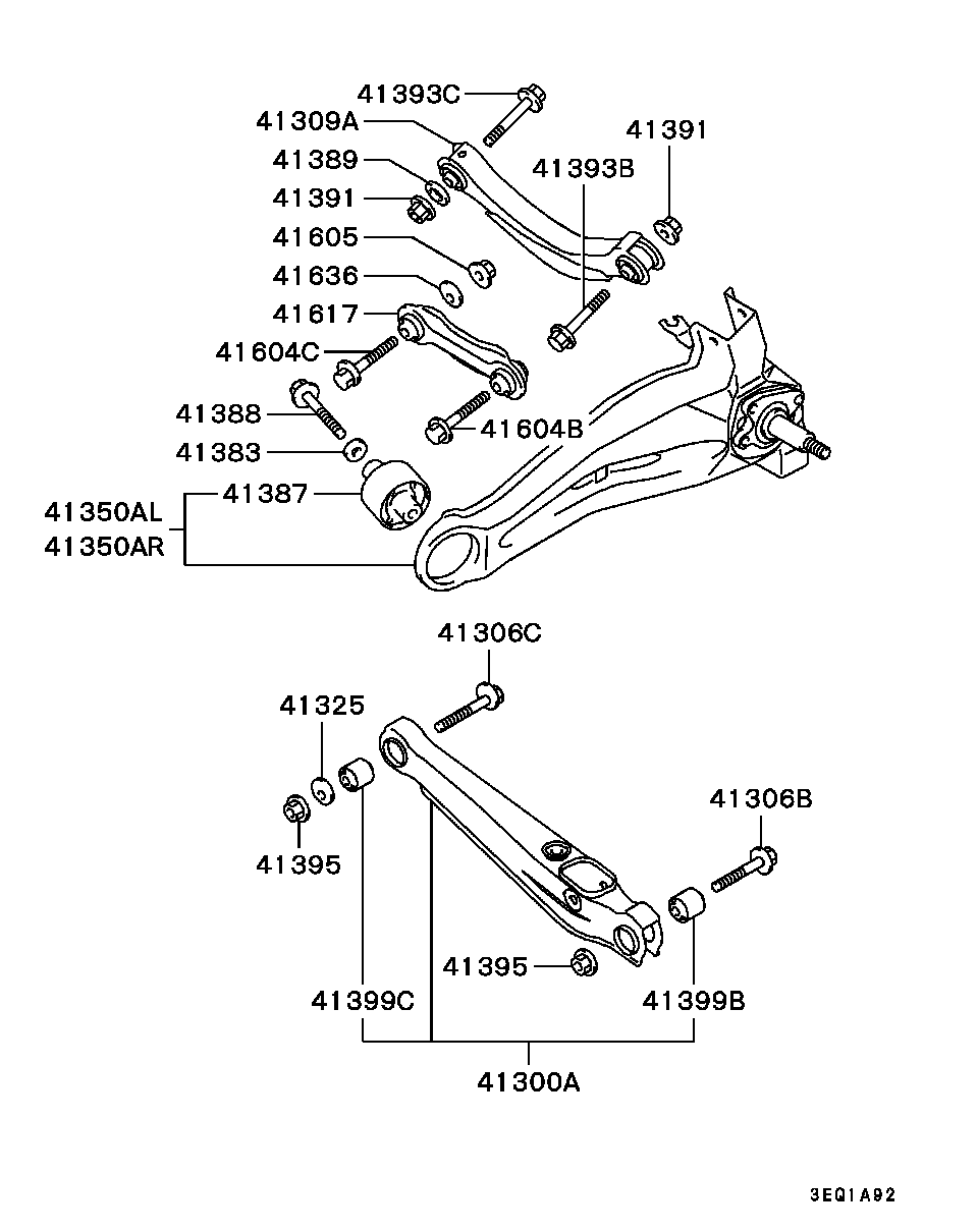 Mitsubishi MN100086 - Рычаг подвески колеса parts5.com