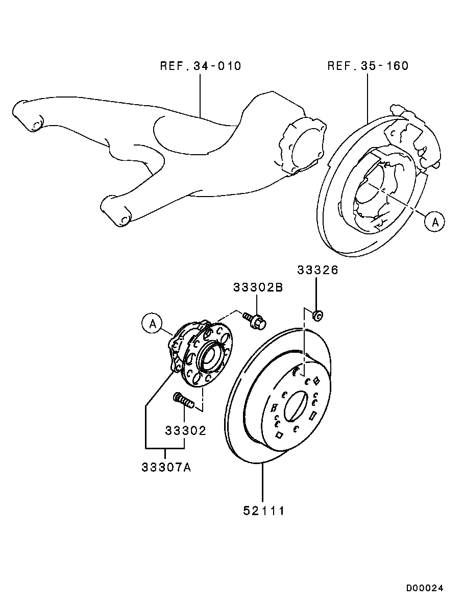 Mitsubishi MR594443 - Комплект подшипника ступицы колеса parts5.com