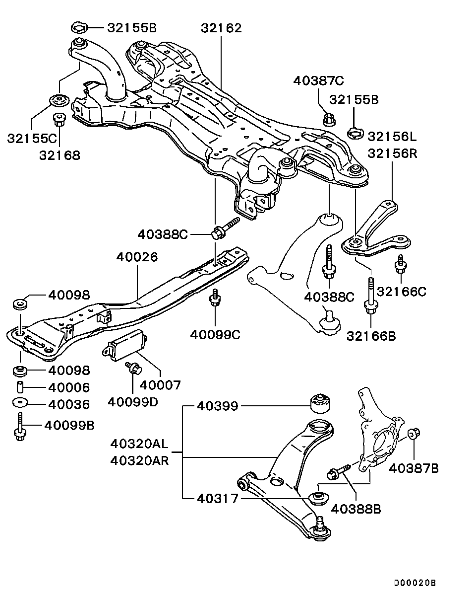 Mitsubishi MR594325 - Сайлентблок, рычаг подвески колеса parts5.com