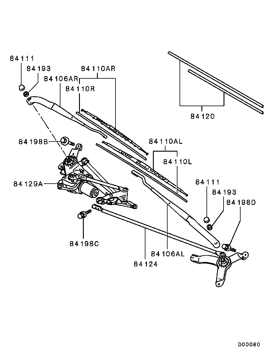 Mitsubishi 8250A274 - Щетка стеклоочистителя parts5.com