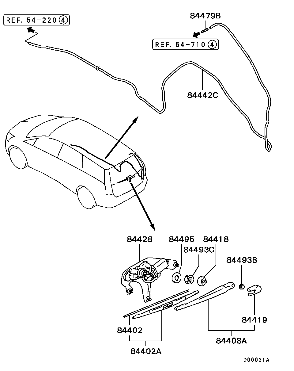 Mitsubishi MR971350 - Щетка стеклоочистителя parts5.com