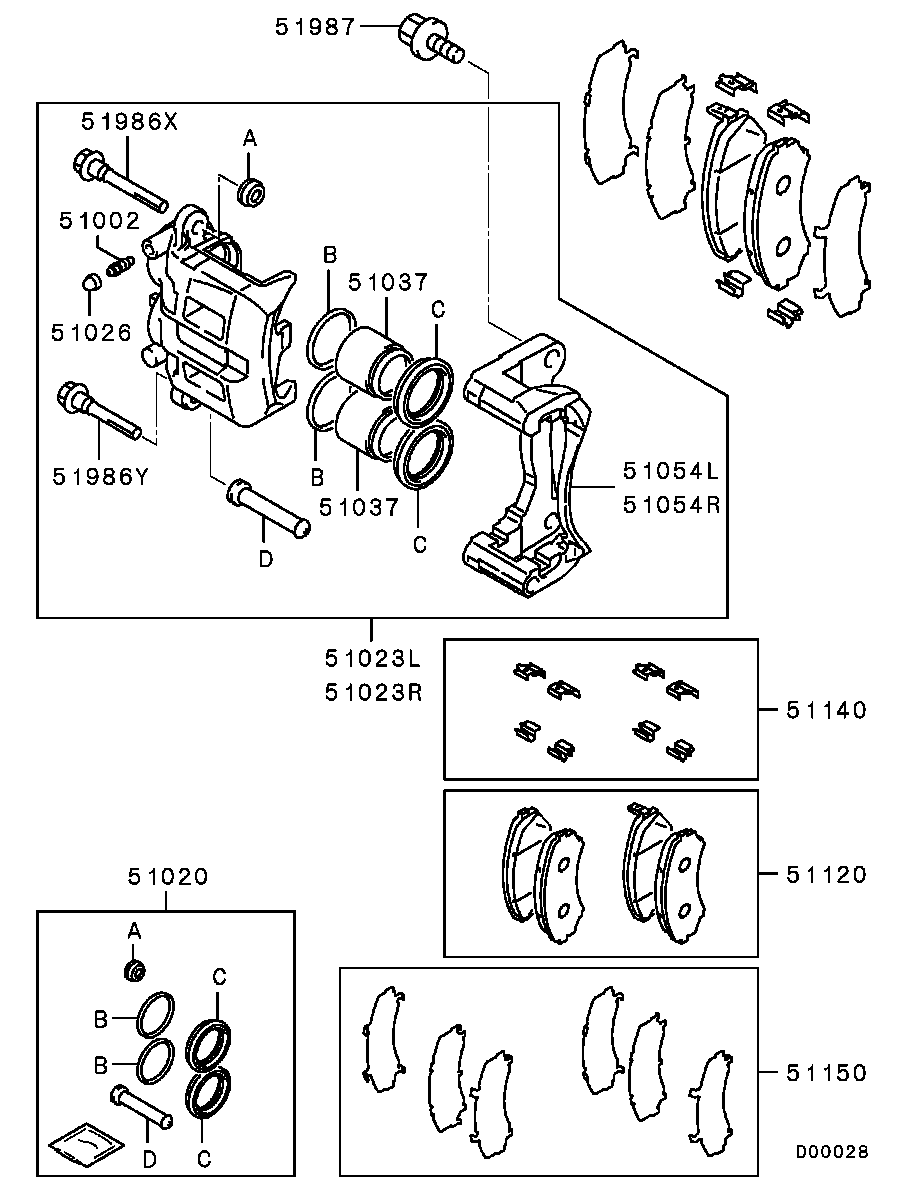 NISSAN 4605A041 - Тормозные колодки, дисковые, комплект parts5.com