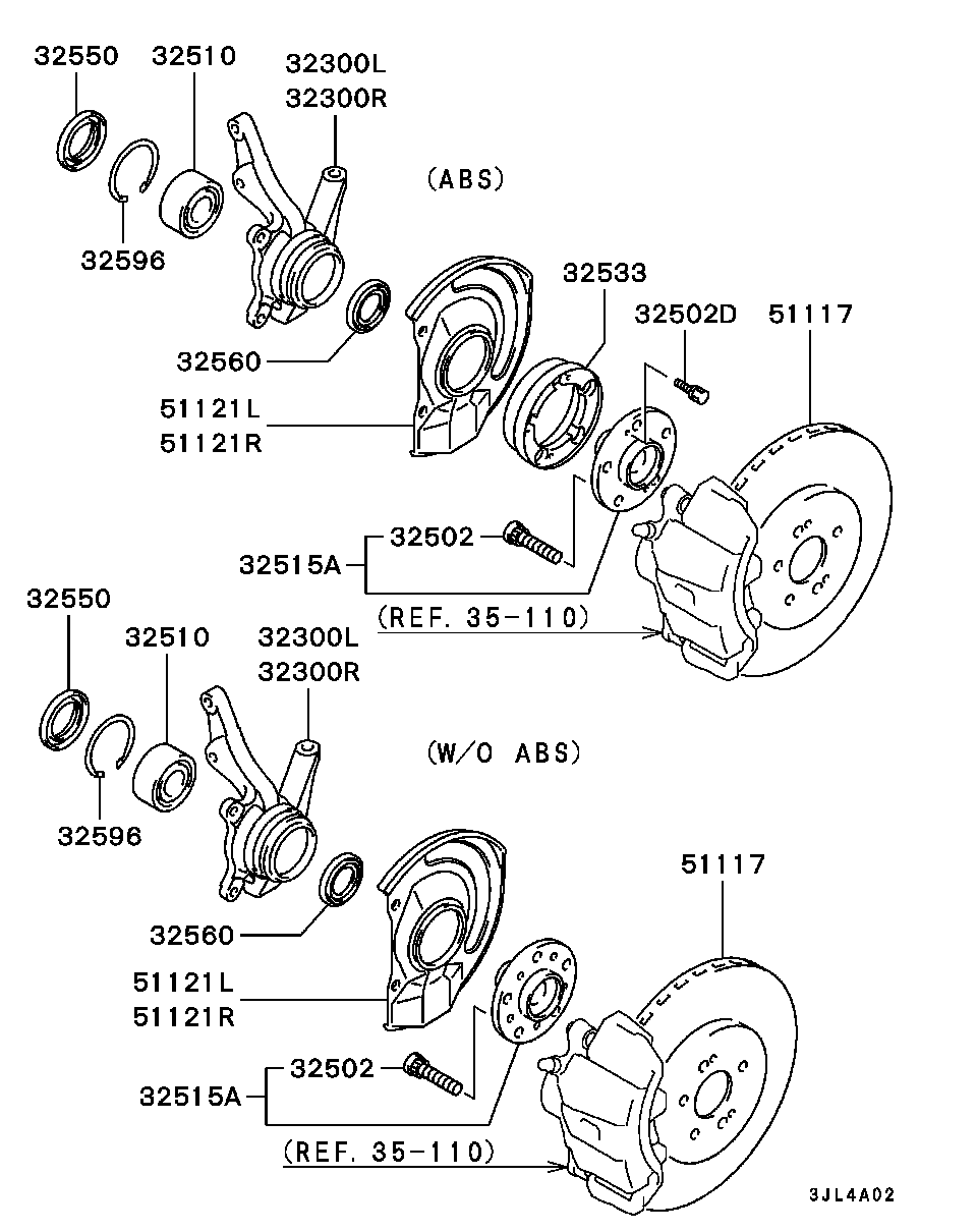 Mitsubishi MB63 3435 - Комплект подшипника ступицы колеса parts5.com