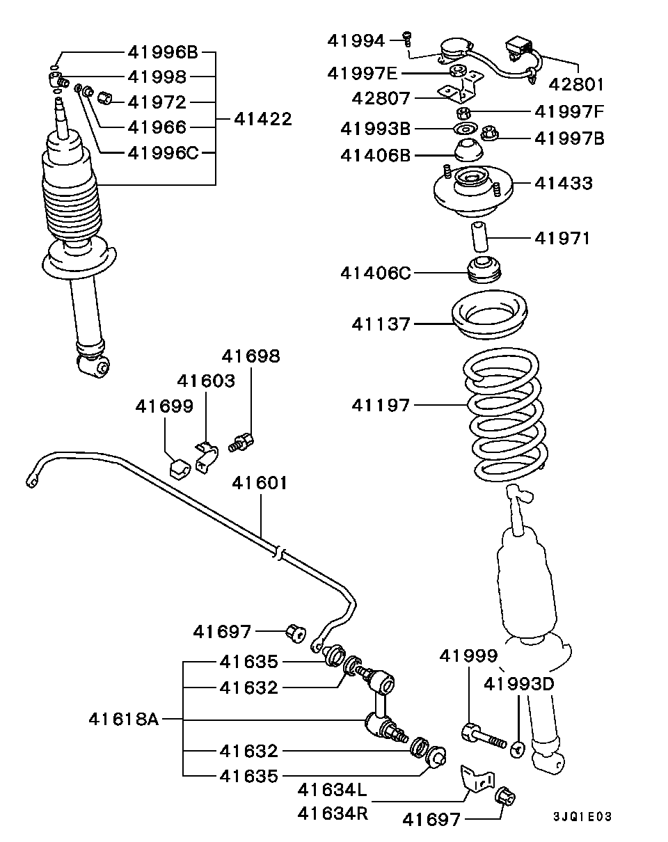 Mitsubishi MB631890 - Тяга / стойка, стабилизатор parts5.com