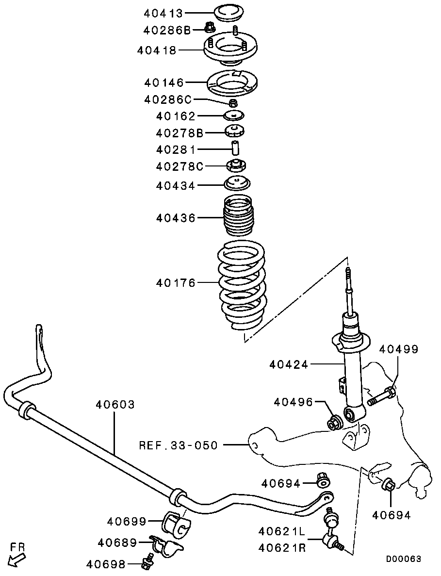 Mitsubishi MR992309 - Тяга / стойка, стабилизатор parts5.com