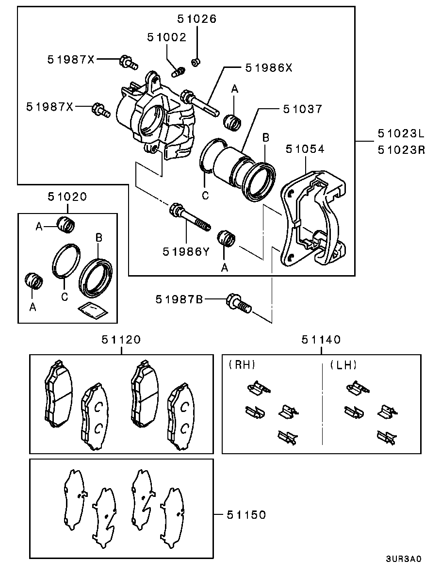 Mitsubishi MR449851 - Тормозной суппорт parts5.com