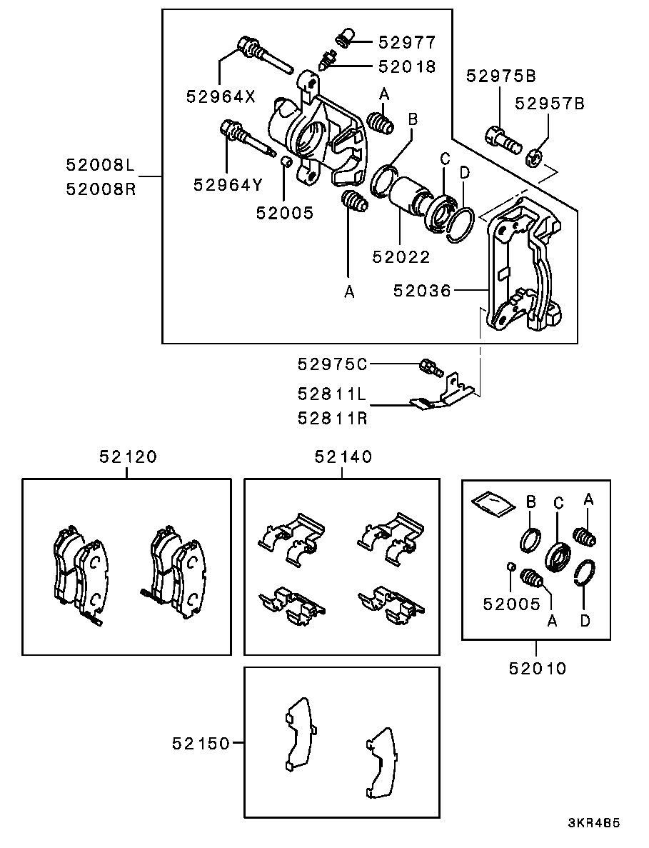 Mitsubishi MB858465 - Тормозной суппорт parts5.com