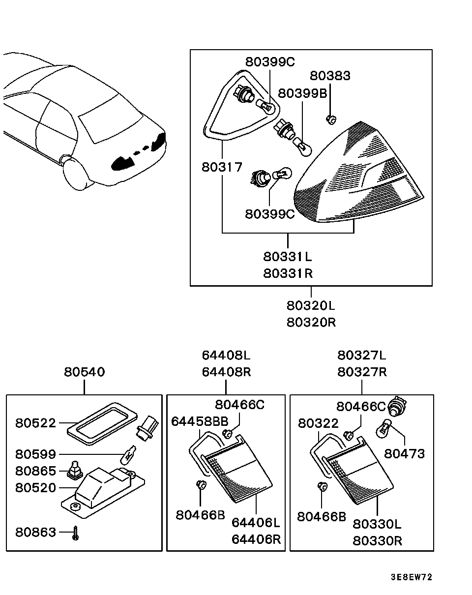 Mitsubishi MS820090 - Лампа накаливания, освещение щитка приборов parts5.com