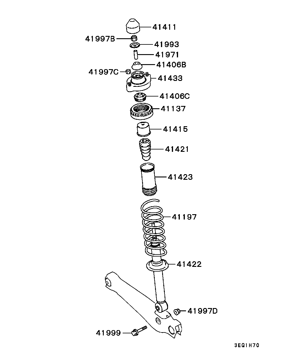 Mitsubishi MR244447 - Амортизатор parts5.com