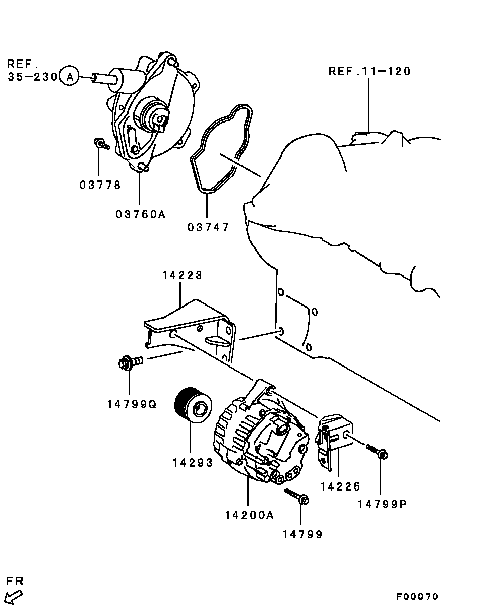 Mitsubishi MN960267 - Шкив генератора, муфта parts5.com