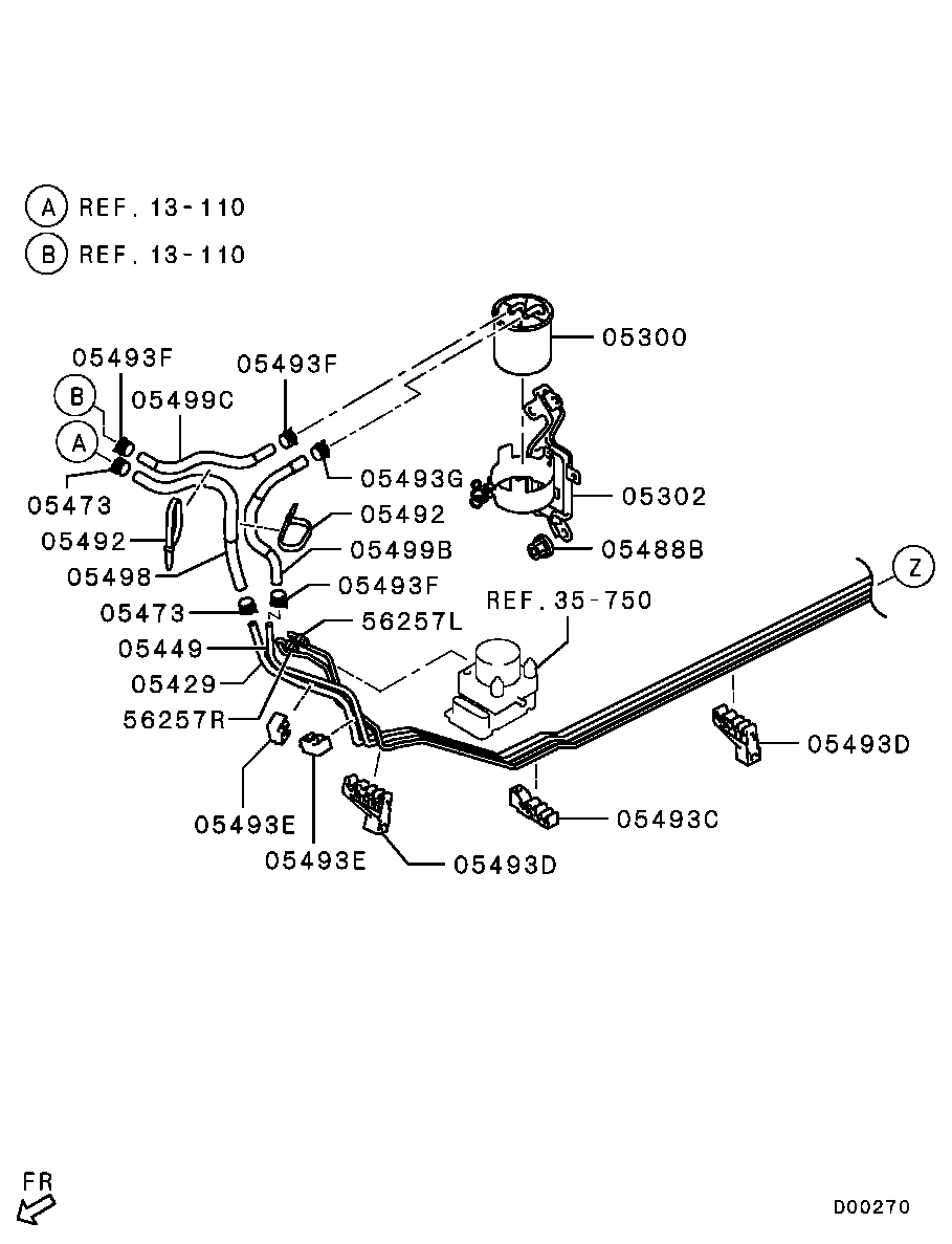 Mitsubishi MR 597635 - Топливный фильтр parts5.com