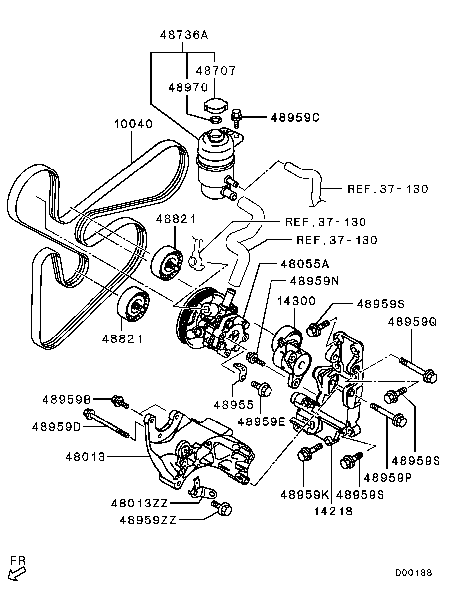 Mitsubishi 4451A114 - Поликлиновой ремень parts5.com