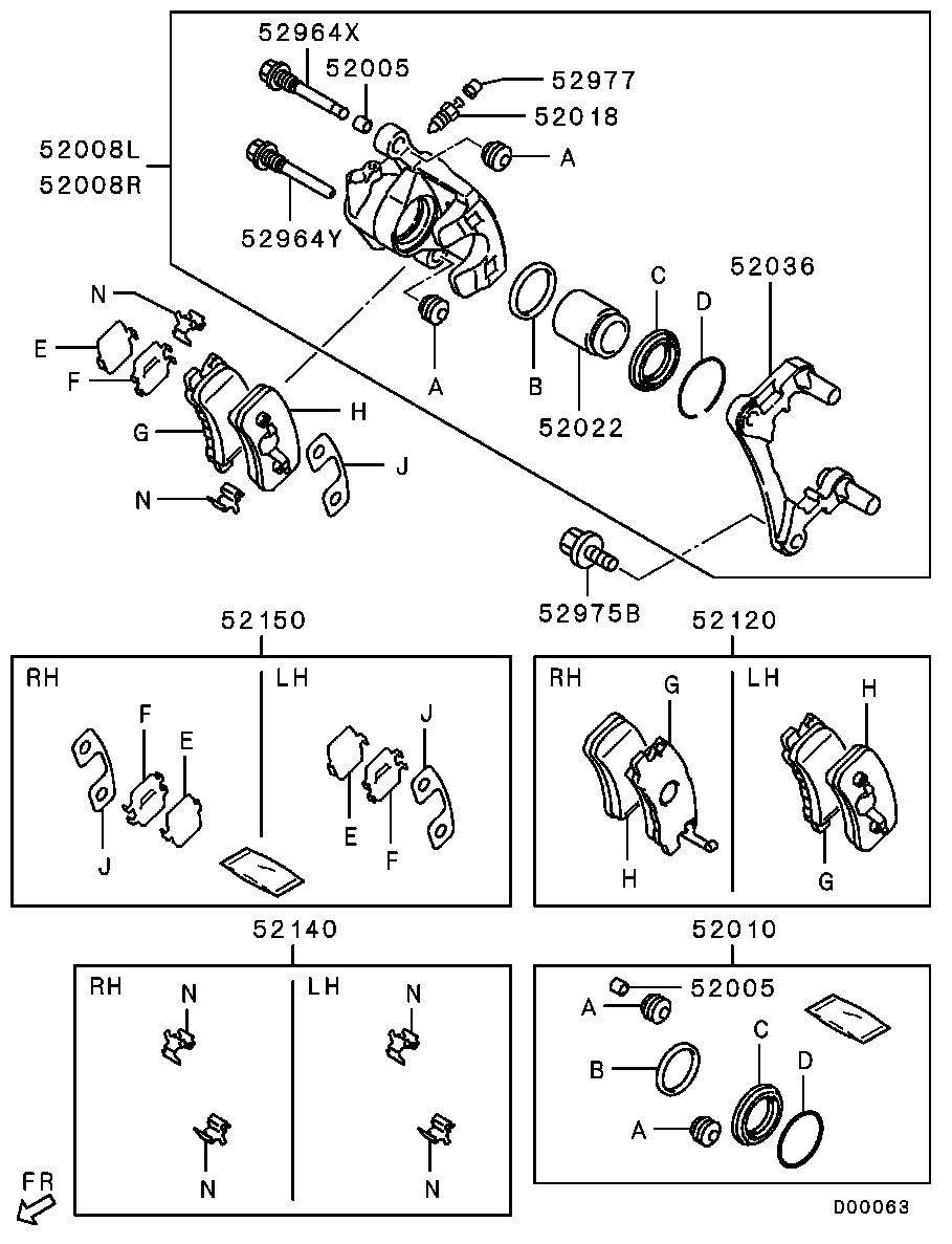 Mitsubishi 4605A264 - Тормозной суппорт parts5.com