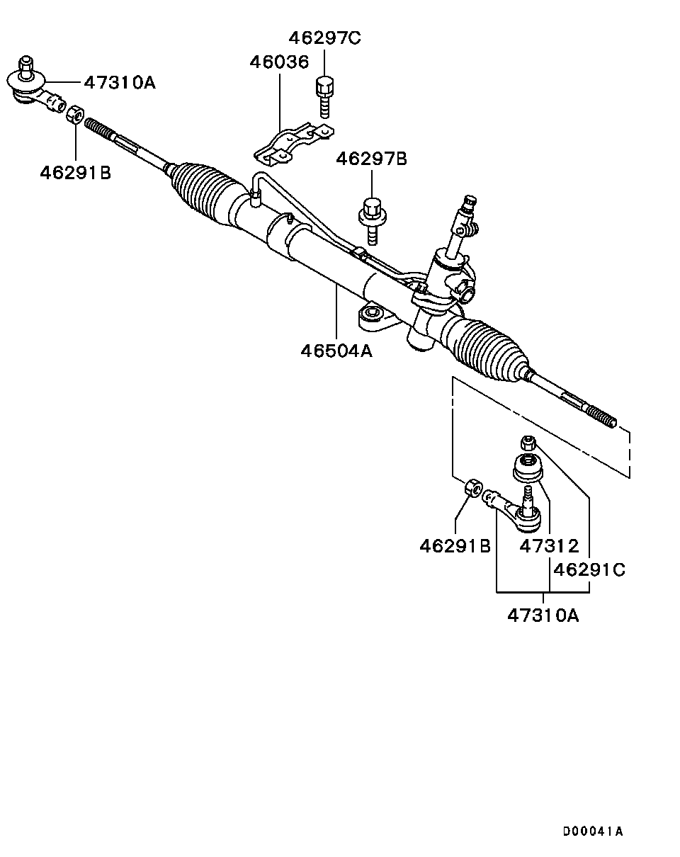 Mitsubishi 4422A002 - Наконечник рулевой тяги, шарнир parts5.com