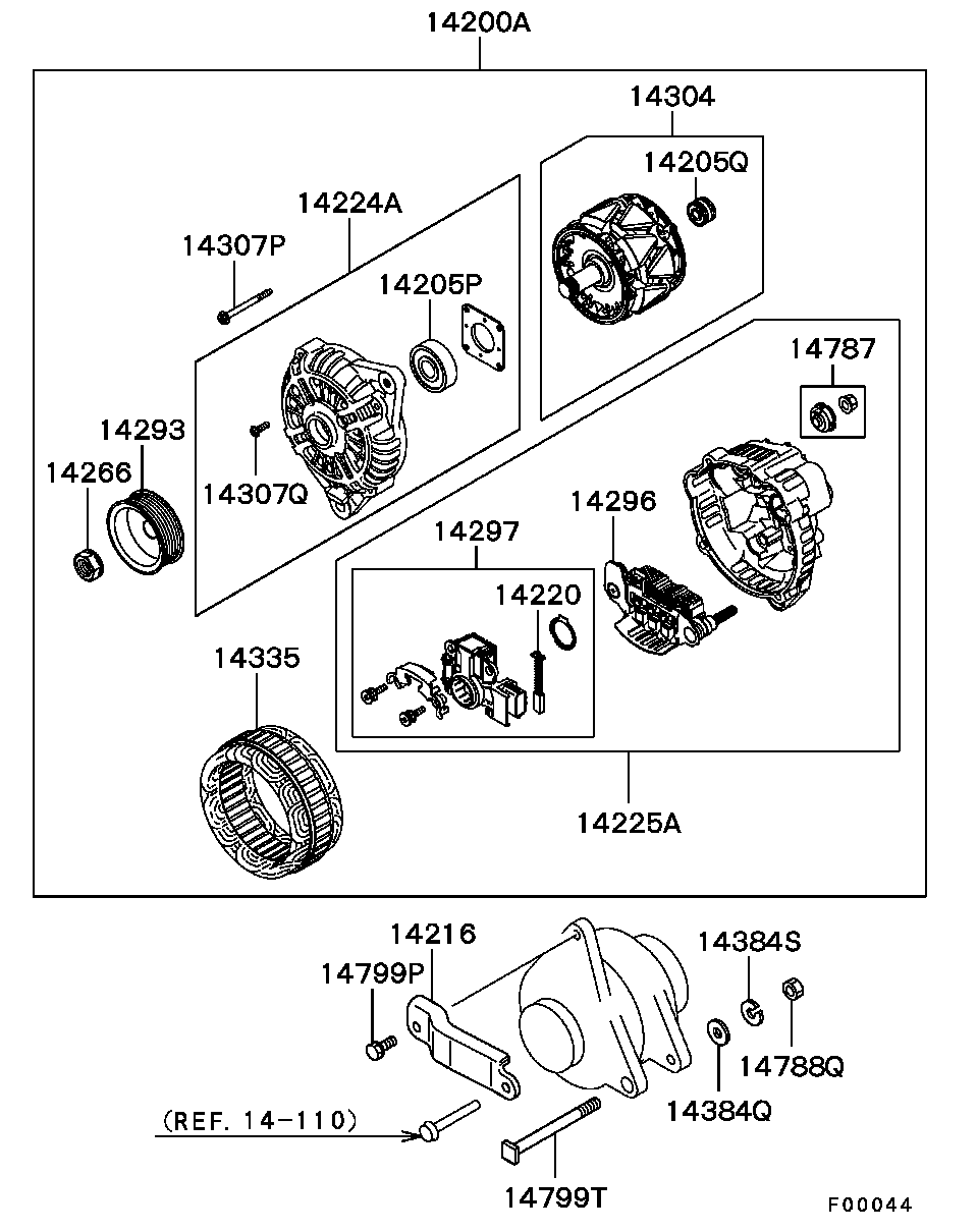 Mitsubishi MN163016 - Генератор parts5.com