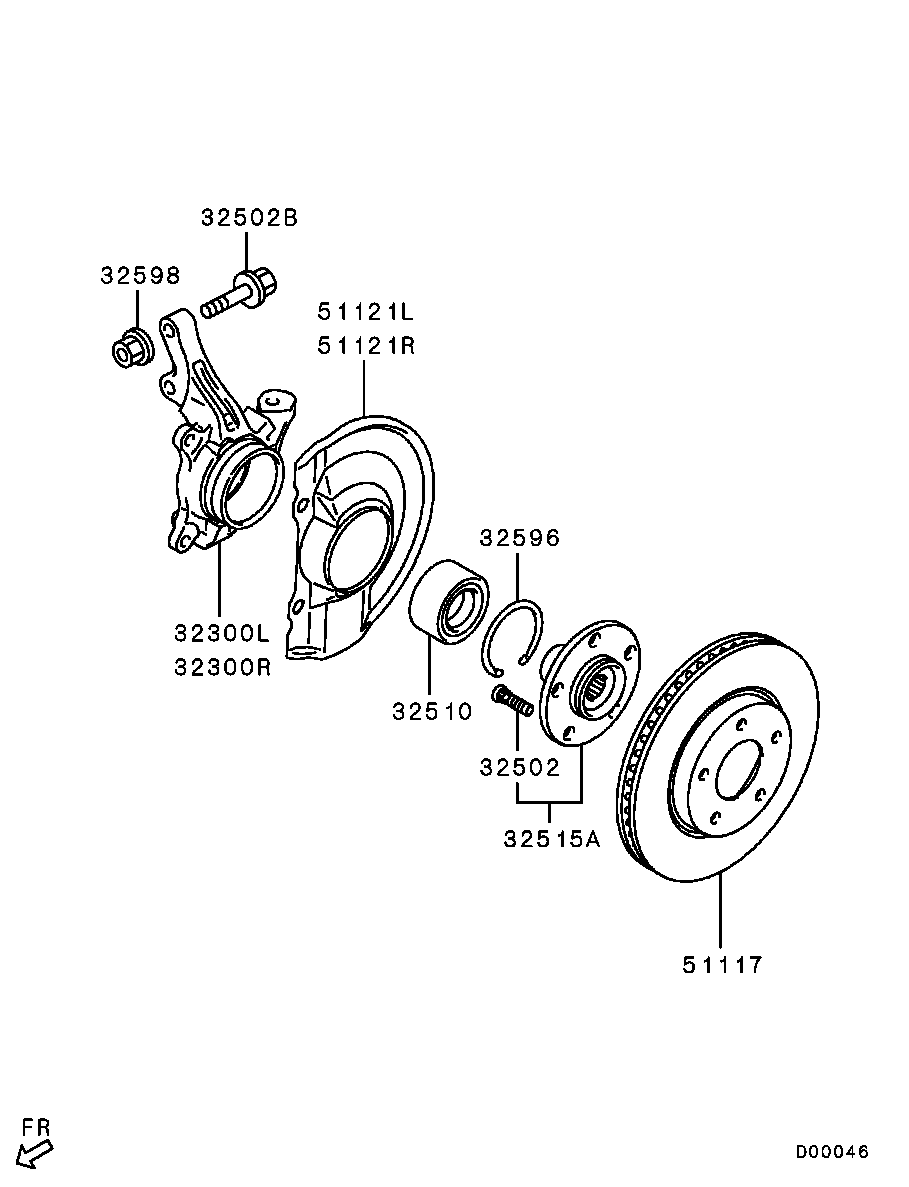 Mitsubishi 3870A012 - Поворотный кулак, подвеска колеса parts5.com