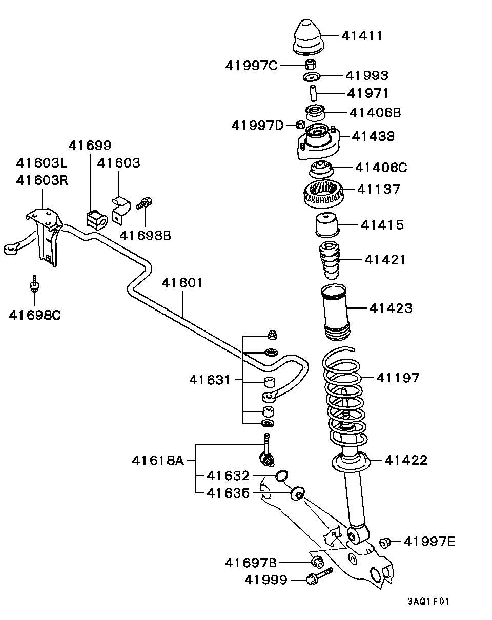 Mitsubishi M884359 - Тяга / стойка, стабилизатор parts5.com