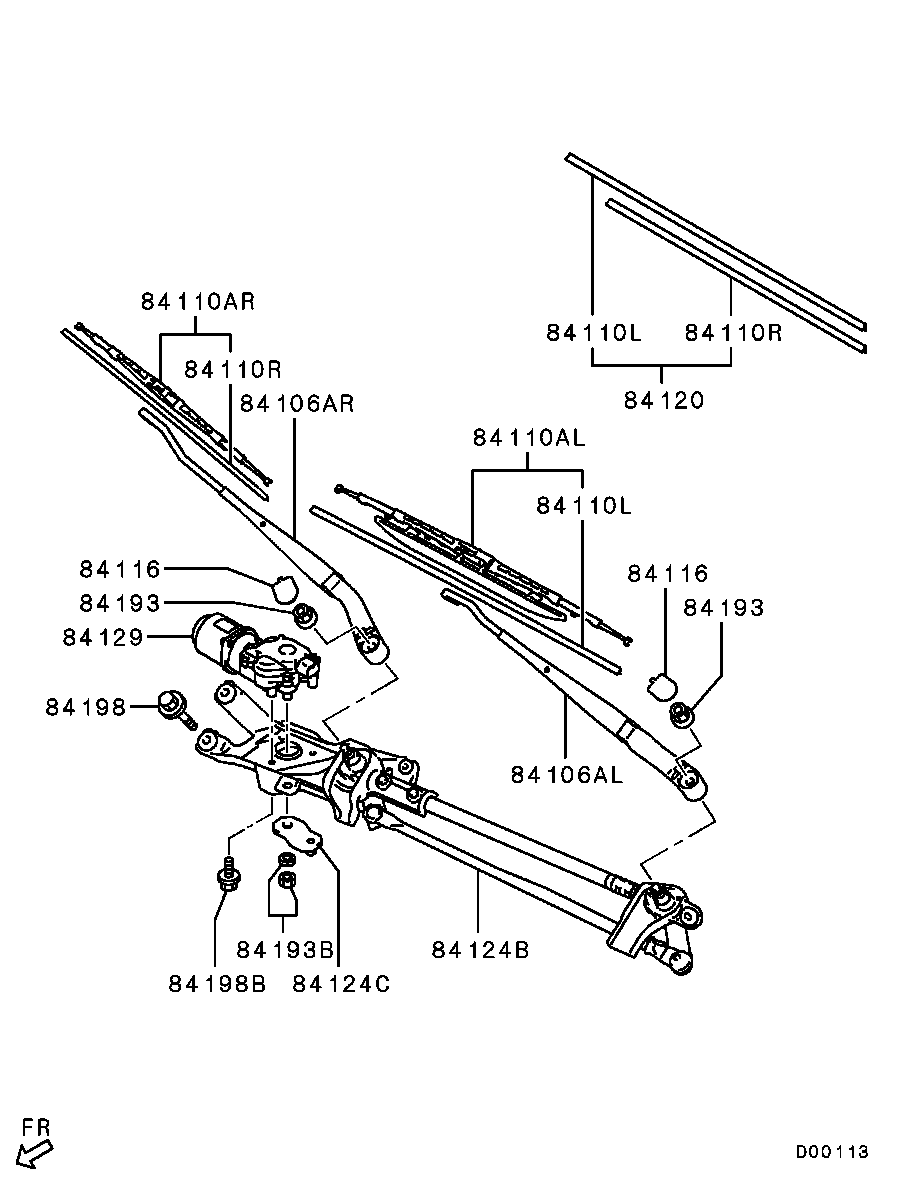 Mitsubishi 8250A114 - Щетка стеклоочистителя parts5.com