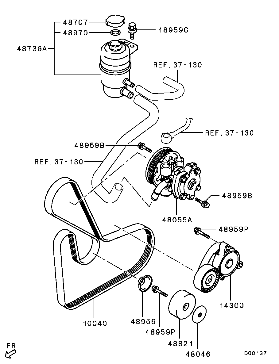 Mitsubishi 4451A059 - V-Ribbed Belt parts5.com