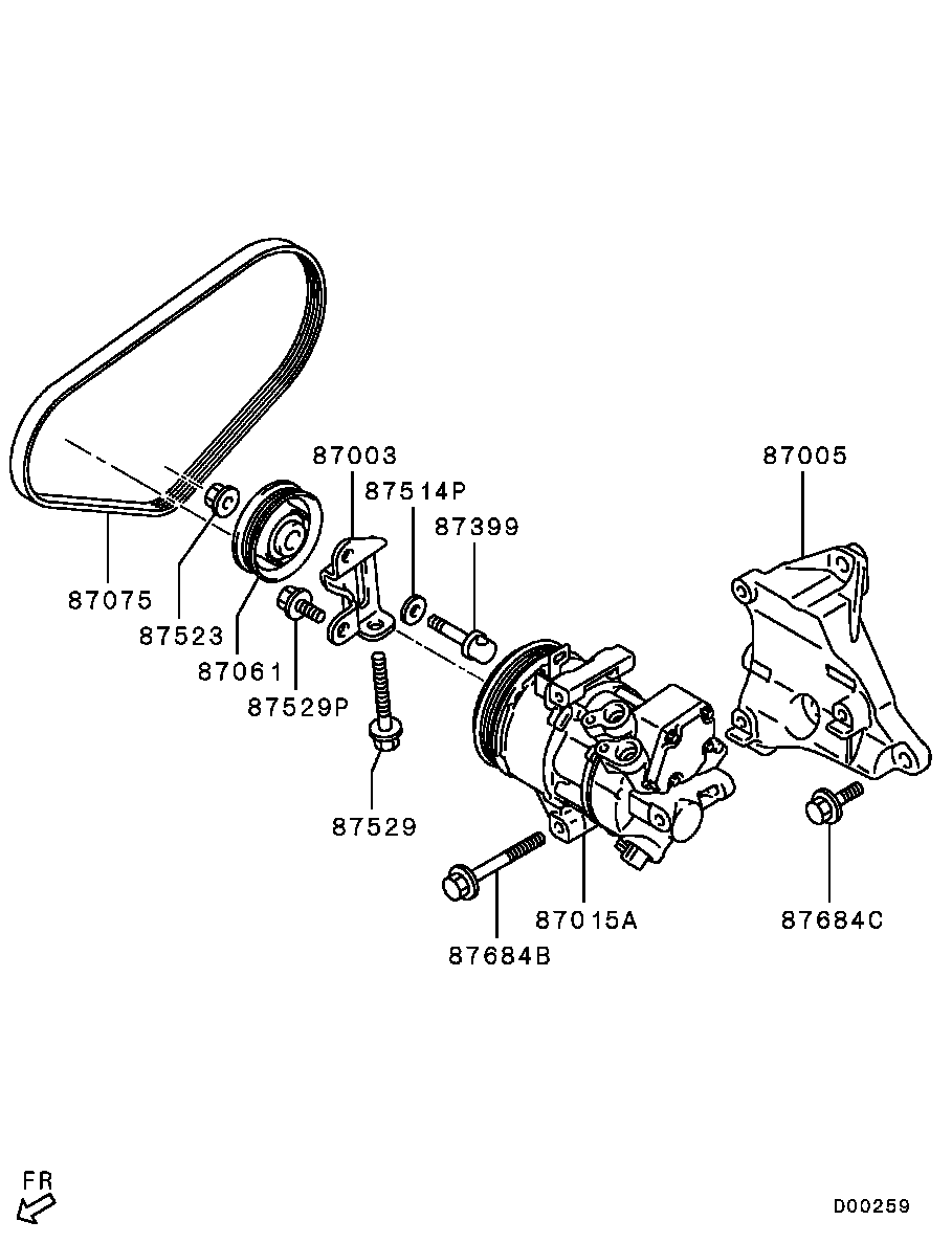 Mitsubishi 4451A023 - Поликлиновой ремень parts5.com